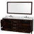 Wyndham WCS141480DESCMUNOM70 Sheffield 80 Inch Double Bathroom Vanity in Espresso, White Carrara Marble Countertop, Undermount Oval Sinks, and 70 Inch Mirror