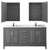 Wyndham WCV252572DKGCMUNSMED Daria 72 Inch Double Bathroom Vanity in Dark Gray, White Carrara Marble Countertop, Undermount Square Sinks, and Medicine Cabinets