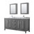 Wyndham WCV252572DKGCMUNSMED Daria 72 Inch Double Bathroom Vanity in Dark Gray, White Carrara Marble Countertop, Undermount Square Sinks, and Medicine Cabinets