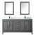 Wyndham WCV252572DKGCMUNSMED Daria 72 Inch Double Bathroom Vanity in Dark Gray, White Carrara Marble Countertop, Undermount Square Sinks, and Medicine Cabinets