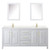 Wyndham WCV252580DWGC2UNSMED Daria 80 Inch Double Bathroom Vanity in White, Light-Vein Carrara Cultured Marble Countertop, Undermount Square Sinks, Medicine Cabinets, Brushed Gold Trim
