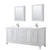 Wyndham WCV252580DWHWCUNSMED Daria 80 Inch Double Bathroom Vanity in White, White Cultured Marble Countertop, Undermount Square Sinks, Medicine Cabinets