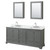 Wyndham WCS202080DKGCMUNSMED Deborah 80 Inch Double Bathroom Vanity in Dark Gray, White Carrara Marble Countertop, Undermount Square Sinks, and Medicine Cabinets