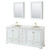 Wyndham WCS202080DWGCMUNOMED Deborah 80 Inch Double Bathroom Vanity in White, White Carrara Marble Countertop, Undermount Oval Sinks, Brushed Gold Trim, Medicine Cabinets