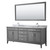 Wyndham WCV303080DKGCMUNSM70 Margate 80 Inch Double Bathroom Vanity in Dark Gray, White Carrara Marble Countertop, Undermount Square Sinks, and 70 Inch Mirror