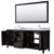Wyndham WCV252580DDECMUNSM70 Daria 80 Inch Double Bathroom Vanity in Dark Espresso, White Carrara Marble Countertop, Undermount Square Sinks, and 70 Inch Mirror