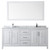 Wyndham WCV252580DWHCMUNSM70 Daria 80 Inch Double Bathroom Vanity in White, White Carrara Marble Countertop, Undermount Square Sinks, and 70 Inch Mirror