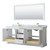 Wyndham WCV232380DWGCMUNSM70 Avery 80 Inch Double Bathroom Vanity in White, White Carrara Marble Countertop, Undermount Square Sinks, 70 Inch Mirror, Brushed Gold Trim