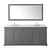 Wyndham WCV232380DKGCMUNOM70 Avery 80 Inch Double Bathroom Vanity in Dark Gray, White Carrara Marble Countertop, Undermount Oval Sinks, and 70 Inch Mirror