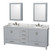 Wyndham WCS141480DGYCMUNOMED Sheffield 80 Inch Double Bathroom Vanity in Gray, White Carrara Marble Countertop, Undermount Oval Sinks, and Medicine Cabinets
