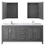 Wyndham WCV252580DKGCMUNSMED Daria 80 Inch Double Bathroom Vanity in Dark Gray, White Carrara Marble Countertop, Undermount Square Sinks, and Medicine Cabinets