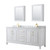 Wyndham WCV252580DWGCMUNSMED Daria 80 Inch Double Bathroom Vanity in White, White Carrara Marble Countertop, Undermount Square Sinks, Medicine Cabinets, Brushed Gold Trim