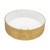 Ruvati 14 inch Bathroom Vessel Sink Round Gold Decorative Art Above Vanity Counter White Ceramic - RVB0314WG