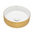 Ruvati 14 inch Bathroom Vessel Sink Round Gold Decorative Art Above Vanity Counter White Ceramic - RVB0314WG