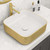 Ruvati 15 x 15 inch Bathroom Vessel Sink Gold Decorative Art Above Vanity Counter White Ceramic - RVB1414WG