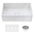 Ruvati 33 x 20 inch Fireclay Reversible Farmhouse Apron-Front Kitchen Sink Specialty Finish - Distressed White - RVL2300SW