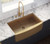 Ruvati 30-inch Apron-Front Farmhouse Kitchen Sink - Brass Tone Matte Gold Stainless Steel Single Bowl - RVH9660GG