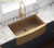 Ruvati 36-inch Apron-Front Farmhouse Kitchen Sink - Brass Tone Matte Gold Stainless Steel Single Bowl - RVH9880GG