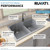 Ruvati 33 x 22 inch epiGranite Drop-in Topmount Granite Composite Double Bowl Kitchen Sink - Silver Gray - RVG1345GR