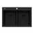 Ruvati 33 x 22 inch epiGranite Drop-in TopMount Granite Composite Double Bowl Low Divide Kitchen Sink - Midnight Black - RVG1385BK