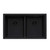 Ruvati 33 x 19 inch Granite Composite Undermount Low Divide Double Bowl Kitchen Sink - Midnight Black - RVG2385BK