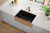 Ruvati 30-inch Matte Black and Brushed Gold Fireclay Modern Farmhouse Kitchen Sink Single Bowl - RVL4018GRG