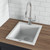 Ruvati 16 x 20 inch epiGranite Drop-in Topmount Granite Composite Single Bowl Kitchen Sink - Arctic White - RVG1016WH
