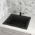 Ruvati 22 x 20 inch epiGranite Drop-in Topmount Granite Composite Single Bowl Kitchen Sink - Midnight Black - RVG1022BK