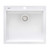 Ruvati 22 x 20 inch epiGranite Drop-in Topmount Granite Composite Single Bowl Kitchen Sink - Arctic White - RVG1022WH