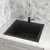 Ruvati 23 x 20 inch epiGranite Drop-in Topmount Granite Composite Single Bowl Kitchen Sink - Midnight Black - RVG1023BK