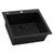 Ruvati 23 x 20 inch epiGranite Drop-in Topmount Granite Composite Single Bowl Kitchen Sink - Midnight Black - RVG1023BK