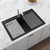 Ruvati 33-inch Granite Composite Workstation Matte Black Drop-in Topmount Kitchen Sink - RVG1302BK