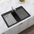 Ruvati 33-inch Granite Composite Workstation Matte Black Drop-in Topmount Kitchen Sink - RVG1302BK