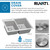 Ruvati 33 x 22 inch Drop-in Topmount Kitchen Sink 16 Gauge Stainless Steel 60/40 Double Bowl - RVM5166