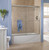 Craft + Main CVST5855-CL-BN Cove Frameless Sliding Tub Door 58" W x 55" H with Clear Glass - Brushed Nickel Trim