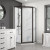 Craft + Main TDNA0470-CL-OR Tides Framed Neo Angle Shower Door with 24" W x 70" H with Clear Glass - Oil Rubbed Bronze Trim
