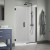 Craft + Main MRHG4874-CL-MB Marina Hinge Shower Door & Inline Panel 48" W x 74" H with Clear Glass - Matte Black Trim