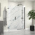 Craft + Main MRHG6074-CL-MB Marina Hinge Shower Door & Inline Panel 60" W x 74" H with Clear Glass - Matte Black Trim