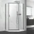 Craft + Main Cove Neo Angle Frameless Shower Door 36" W x 74" H with Clear Glass - Brushed Nickel Trim - CVNA0474-CL-BN
