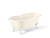 Cheviot 2110-BB-7-WH REGAL Cast Iron Bathtub with Faucet Holes - 68" x 31" x 24" w/ White Feet