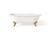 Cheviot REGAL Cast Iron Bathtub with Faucet Holes - 68" x 31" x 24" w/ Polished Brass Feet - 2110-WW-6-PB