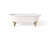 Cheviot 2110-WW-7-PB REGAL Cast Iron Bathtub with Faucet Holes - 68" x 31" x 24" w/ Polished Brass Feet