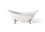 Cheviot 2112-WW-7-PB REGENCY Cast Iron Bathtub with Faucet Holes - 72" x 31" x 31.25" w/ Polished Brass Feet