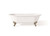 Cheviot 2126-WW-8-PN REGAL Cast Iron Bathtub with Faucet Holes - 61" x 31" x 24" w/ Polished Nickel Feet