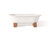 Cheviot 2129-WW-NB REGAL Cast Iron Freestanding Bathtub with Wooden Base and Continuous Rolled Rim - 61" x 31" x 24"