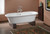 Cheviot 2130-WW-6-DB REGAL Cast Iron Bathtub with Wooden Base and Faucet Holes - 68" x 31" x 24" Free-Standing Bathtub