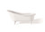 Cheviot 2134-WW-6-WH SLIPPER Cast Iron Bathtub with Faucet Holes - 68" x 30" x 30" w/ White Feet