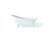 Cheviot SLIPPER Cast Iron Bathtub with Continuous Rolled Rim - 54" x 30" x 30" w/ White Feet - Custom Color of Choice - 2144-WC-WH