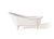 Cheviot 2144-WW-WH SLIPPER Cast Iron Bathtub with Continuous Rolled Rim - 54" x 30" x 30" w/ White Feet