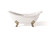 Cheviot REGENCY Cast Iron Bathtub with Lion Feet and Faucet Holes - 61" x 31" x 29" w/ Polished Nickel Feet - 2150-WW-6-PN